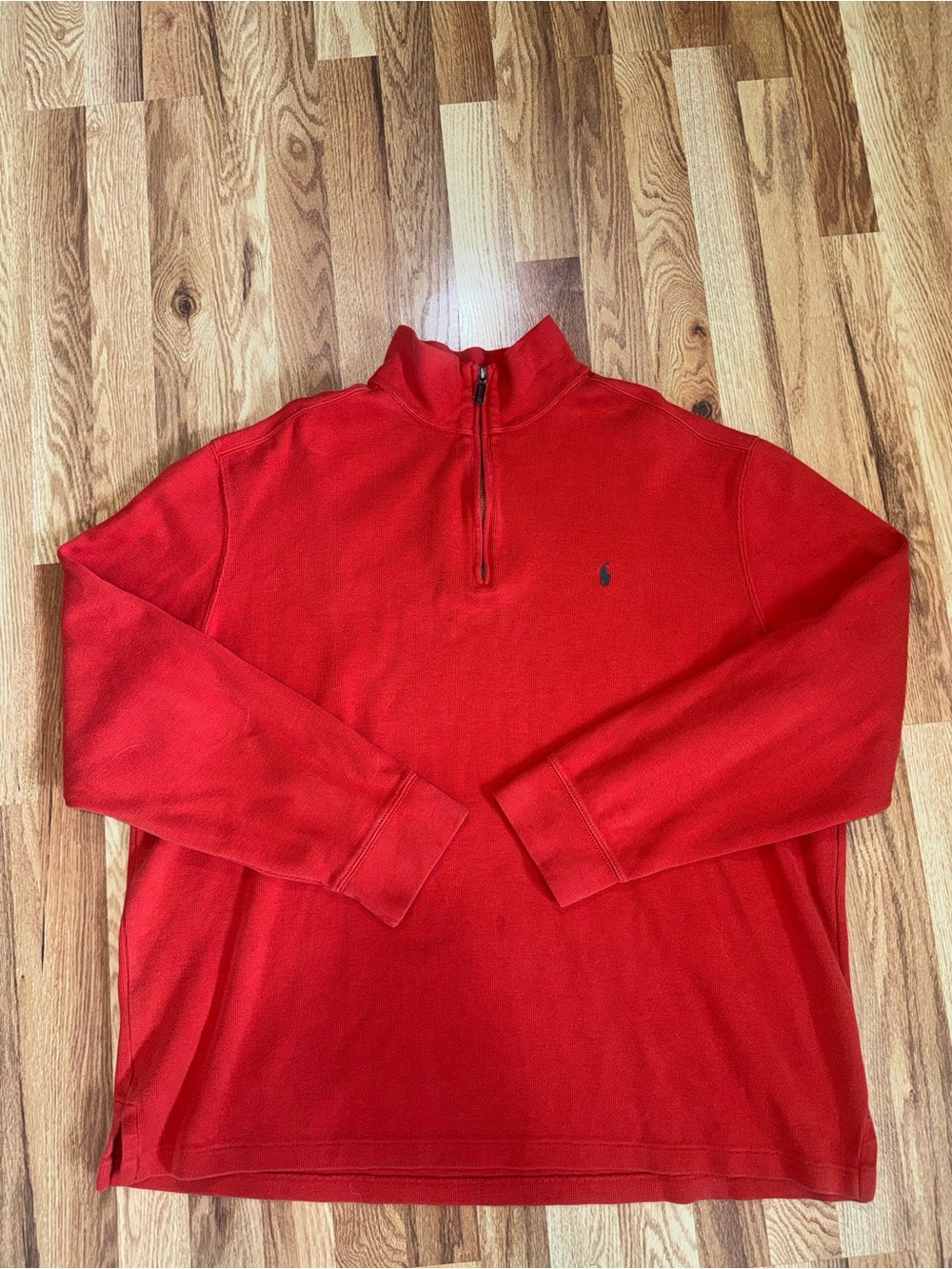 Vintage Polo Ralph Lauren Quarter Zip Pullover Orange Men’s XXL Embroidered Pony